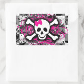 Kegelschädel mit Hot-Pink-Spritzer Rechteckiger Aufkleber (Tasche)