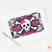 Kegelschädel mit Hot-Pink-Spritzer Rechteckiger Aufkleber (Umschlag)