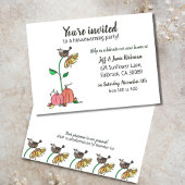 Kehle in Nest mit Pumpkins Fall Housewarming Party Ankündigung