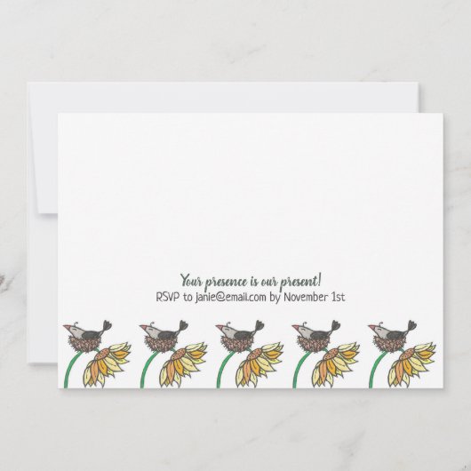 Kehle in Nest mit Pumpkins Fall Housewarming Party Ankündigung (Rückseite)