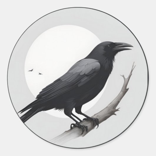 Kehle mit dem Mond Runder Aufkleber (Vorderseite)