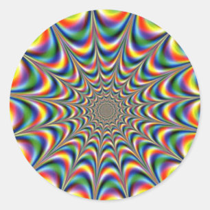 Kehlkopf-Fraktal-optische Täuschung Runder Aufkleber