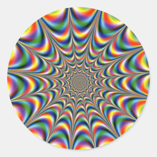 Kehlkopf-Fraktal-optische Täuschung Runder Aufkleber (Vorderseite)