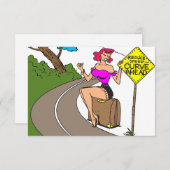 Kehre vorn, Hübsche Frau auf der Straße, sonnig Save The Date (Vorne/Hinten)