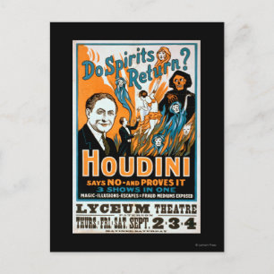 Kehren Geister zurück? Houdini sagt NEIN - Beweist Postkarte