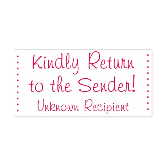 "Kehren Sie bitte zum Absender zurück!" "Unbekannt Permastempel (Design)