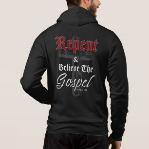 Kehren und Glauben an das Evangelium: Christlicher Hoodie