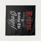 Kehren und Glauben an das Evangelium: Christlicher Wandteppich (Vorderseite (Horizontal))