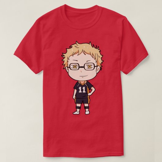 Kei Tsukishima Chibi Design T-Shirt (Design vorne)