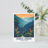 Keibul Lamjao Nationalpark Indien Reisen Postkarte (Stehend Vorderseite)