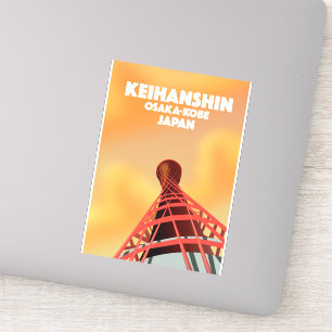 Keihanshin Osaka Kobe Japan Reiseplakat Aufkleber