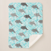 Keiki Watercolor Dolphin Wave Allover Sherpadecke (Vorderseite)