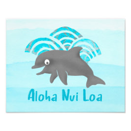 Keiki Watercolor Dolphin Wave Fotodruck