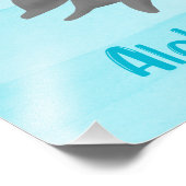 Keiki Watercolor Dolphin Wave Fotodruck (Ecke)