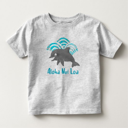 Keiki Watercolor Dolphin Wave Kleinkind T-shirt (Vorderseite)