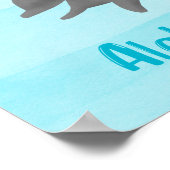 Keiki Watercolor Dolphin Wave Poster (Ecke)