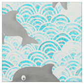 Keiki Watercolor Dolphin Wave Stoff (Nahaufnahme)