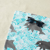 Keiki Watercolor Dolphin Wave Strandtuch (Beispiel)