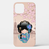 Keiko Kokeshi Doll - Blue Kimono Geisha Girl Case-Mate iPhone Hülle (Rückseite)