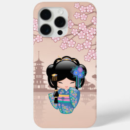 Keiko Kokeshi Doll - Blue Kimono Geisha Girl Case-Mate iPhone Hülle
