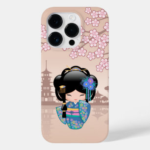 Keiko Kokeshi Doll - Blue Kimono Geisha Girl Case-Mate iPhone 14 Pro Hülle