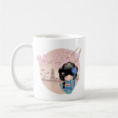 Keiko Kokeshi Doll - Blue Kimono Geisha Girl Coffe Kaffeetasse (Links)