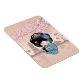 Keiko Kokeshi Doll - Blue Kimono Geisha Girl Magnet (Rechte Seite)