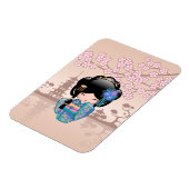 Keiko Kokeshi Doll - Blue Kimono Geisha Girl Magnet (Linke Seite)