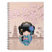 Keiko Kokeshi Doll - Blue Kimono Geisha Girl Notizblock (Vorderseite)