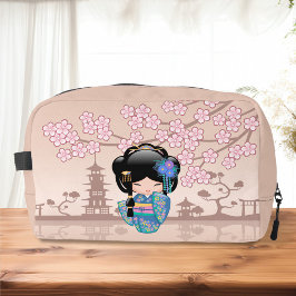 Keiko Kokeshi Doll - Blue Kimono Geisha Girl Waschbeutel