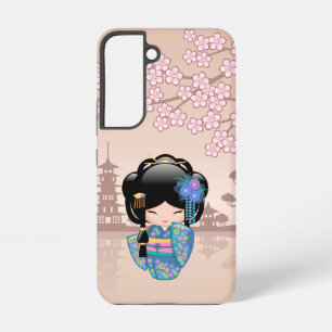 Keiko Kokeshi-Puppe - Geisha-Mädchen im blauen Kim Samsung Galaxy Hülle