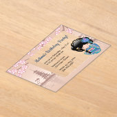 Keiko Kokeshi Transparent Window Birthday Beige Acryleinladungen (Ablage )