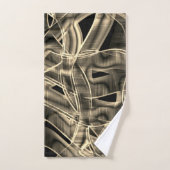 Keilgebogene Bänder, kontrastierte Relieflinien Badhandtuch Set (Handtuch)