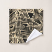 Keilgebogene Bänder, kontrastierte Relieflinien Badhandtuch Set (Waschlappen)