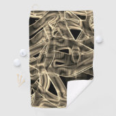 Keilgebogene Bänder, kontrastierte Relieflinien Golfhandtuch (Insitu)