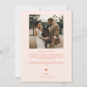 Keilhandgezogenes Orange-Hochzeitssemble-Foto Dankeskarte (Rückseite)