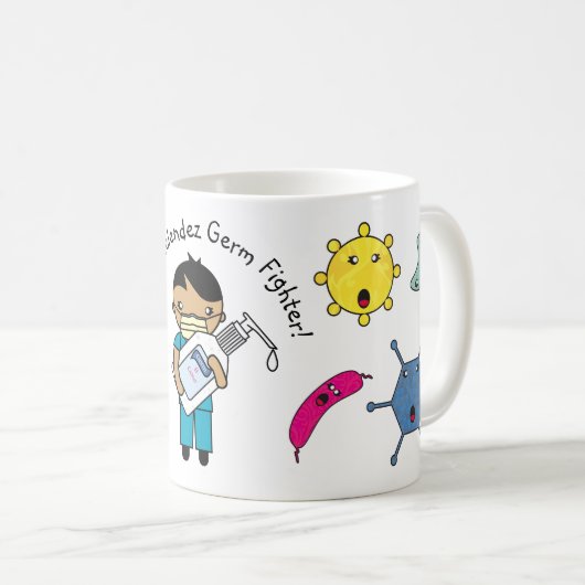 Keimkämpfer Niedlich Kurze Schwarze Haare Personal Kaffeetasse (VorderseiteRechts)