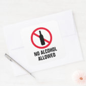 Kein Alkohol erlaubt Trinken verbotenes Flaschenet Quadratischer Aufkleber (Umschlag)