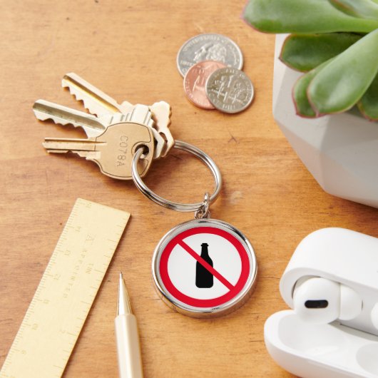 Kein Alkohol Verbotenes Unterschreiben | Premium-S Schlüsselanhänger (Schreibtisch)