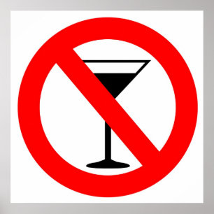 Kein Alkohol-Zeichen Poster