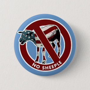 Kein amerikanischer Sheeple Knopf Button