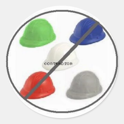 Kein Auftragnehmer Runder Aufkleber (Vorderseite)