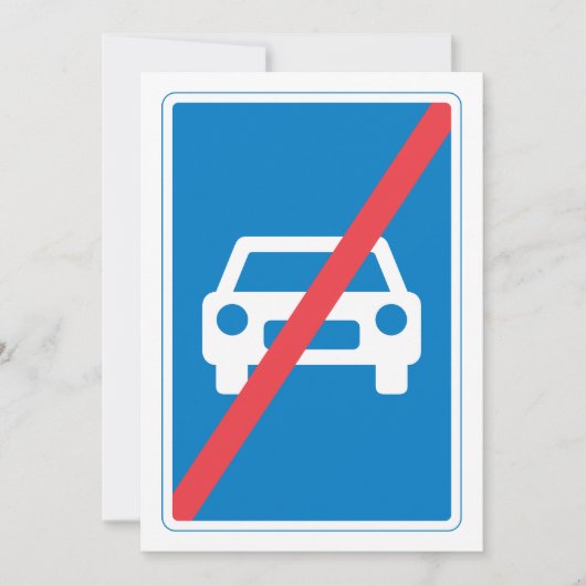 Kein Auto-Zeichen Einladung (Vorderseite)