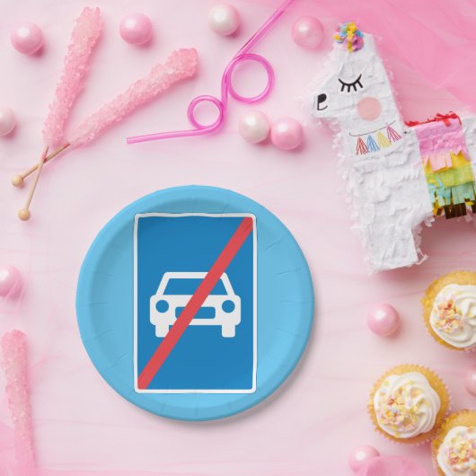 Kein Auto-Zeichen Pappteller (Party)