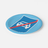 Kein Auto-Zeichen Pappteller (Schrägansicht)