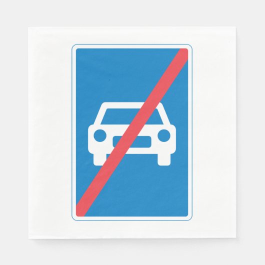 Kein Auto-Zeichen Serviette (Vorderseite)