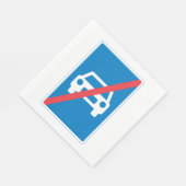 Kein Auto-Zeichen Serviette (Ecke)