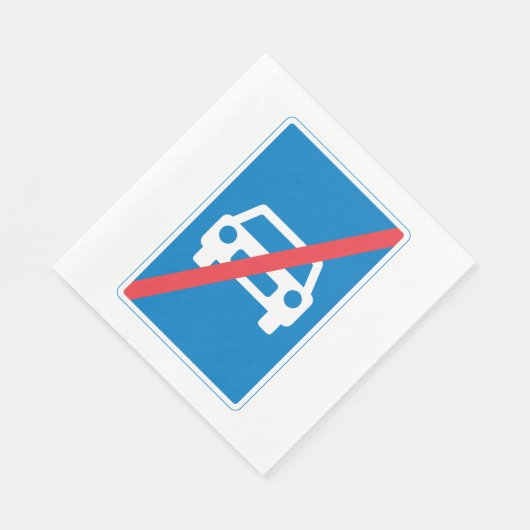 Kein Auto-Zeichen Serviette (Ecke)