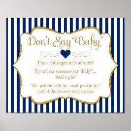 Kein Baby Duwer Game Navy Blue Gold Baby Boy Poster