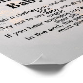 Kein Baby Ein wenig Schneeflocken pinkfarbene Poin Poster (Ecke)